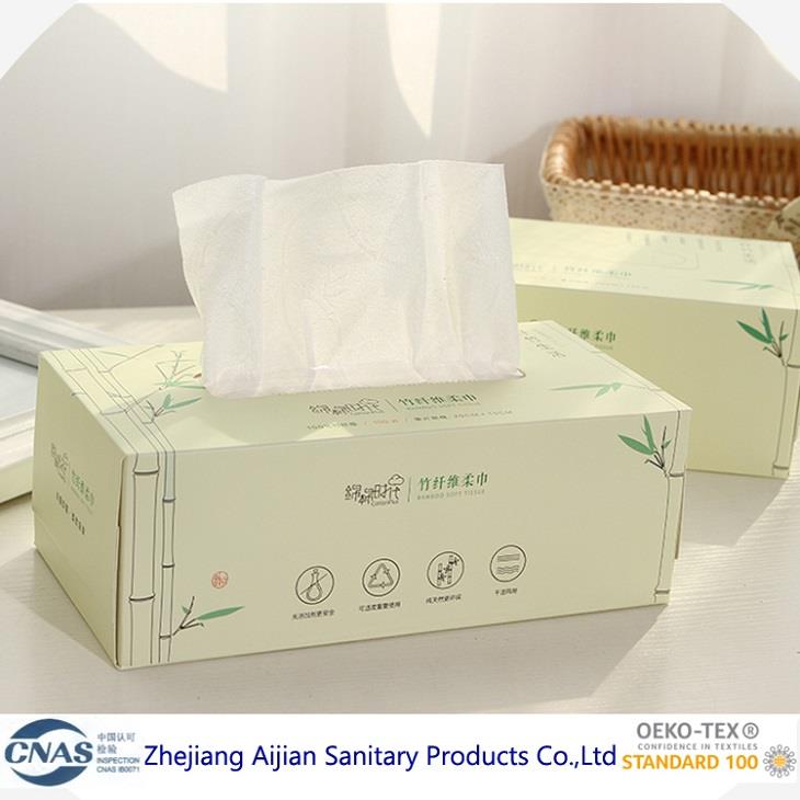 Bamboo Fiber Facial Tissue White