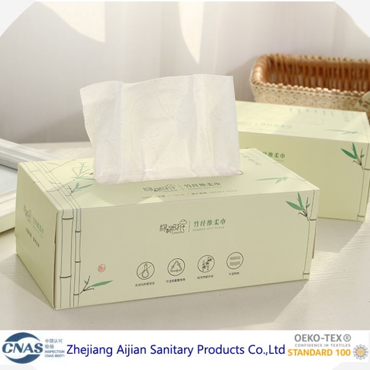 Bamboo Fiber Facial Tissue Dry Wipes